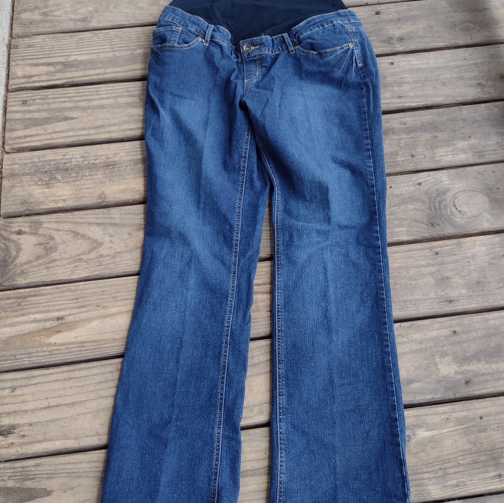 G) Planet Motherhood Maternity Jeans 1X Bootcut Stretch Panel Denim